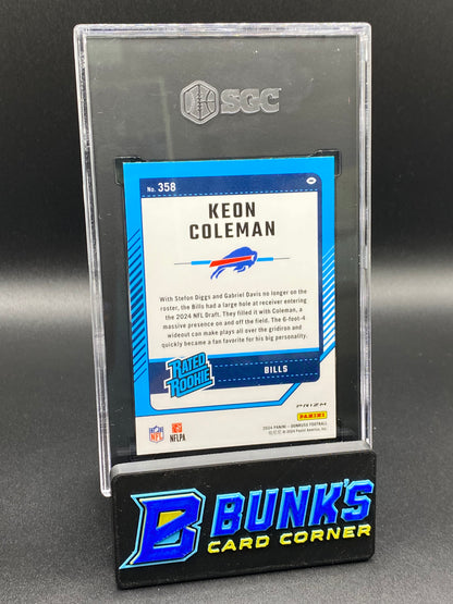 2024 Keon Coleman Optic Preview Red Wave Prizm SGC 10