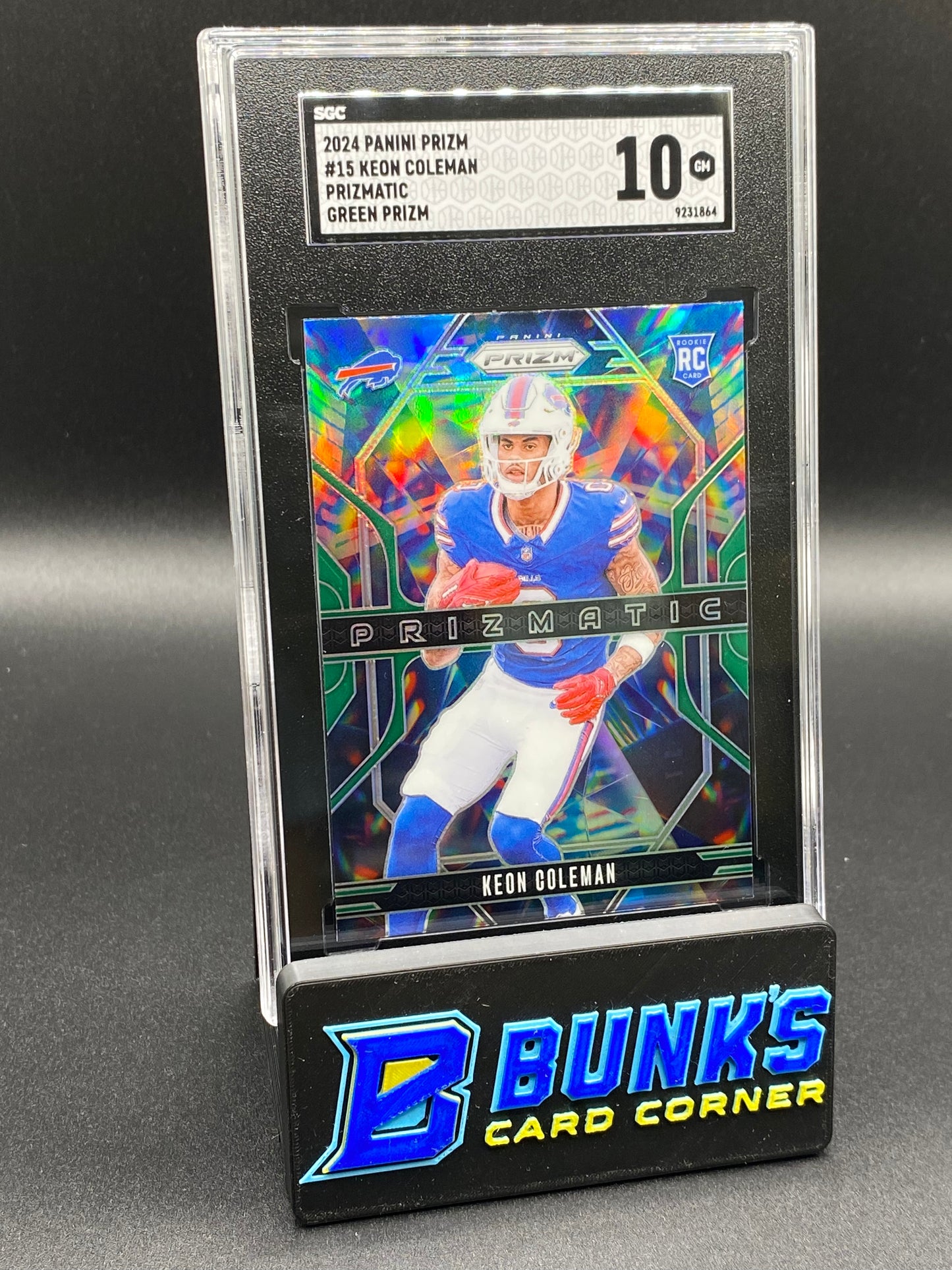 2024 Keon Coleman Prizmatic Green Prizm SGC 10
