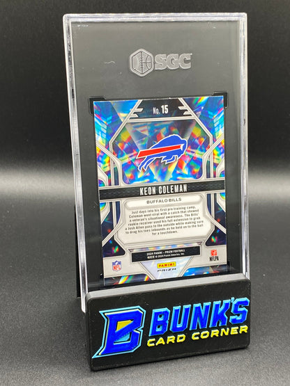 2024 Keon Coleman Prizmatic Green Prizm SGC 10