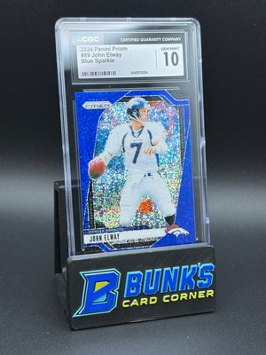 2024 John Elway Blue Sparkle Panini Prizm CGC 10 52/96