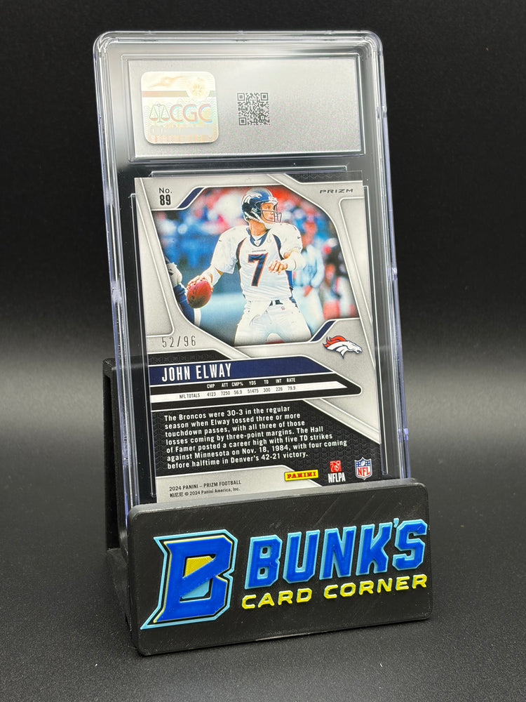 2024 John Elway Blue Sparkle Panini Prizm CGC 10 52/96