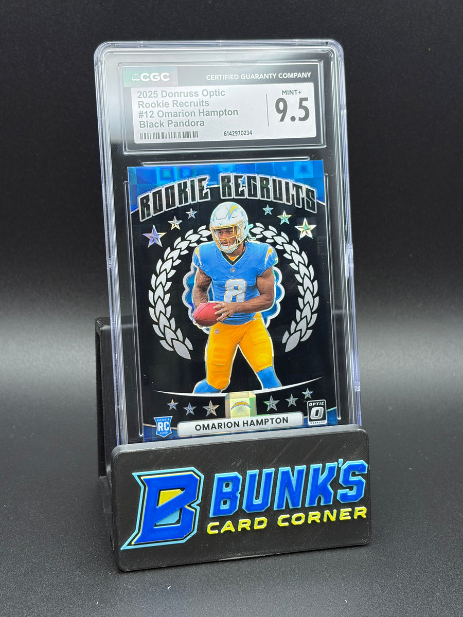 2025 Omarion Hampton Black Pandora Rookie Recruits Donruss Optic CGC 9.5 RC