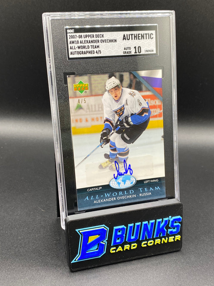 2007-08 Alexander Ovechkin All-World Team Auto. 4/5 SGC Auto. 10