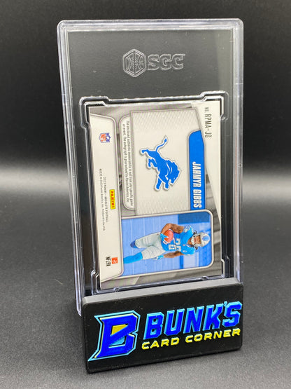 2023 Jahmyr Gibbs Rookie Premiere Quad Mat. Auto. 34/49 SGC Authentic