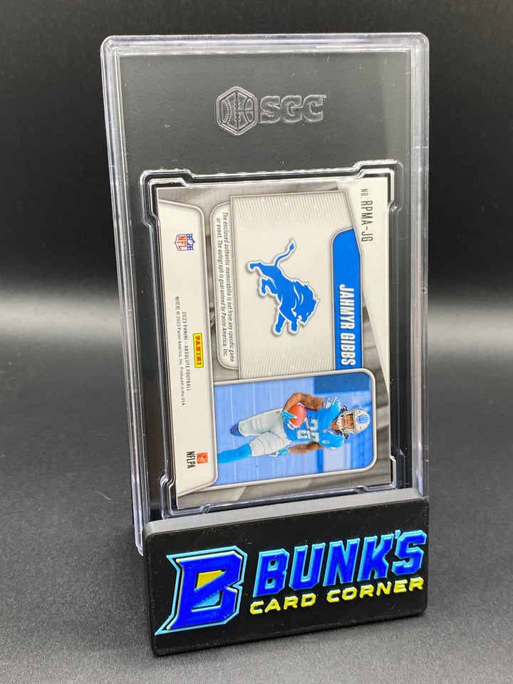 2023 Jahmyr Gibbs Rookie Premiere Quad Mat. Auto. 34/49 SGC Authentic