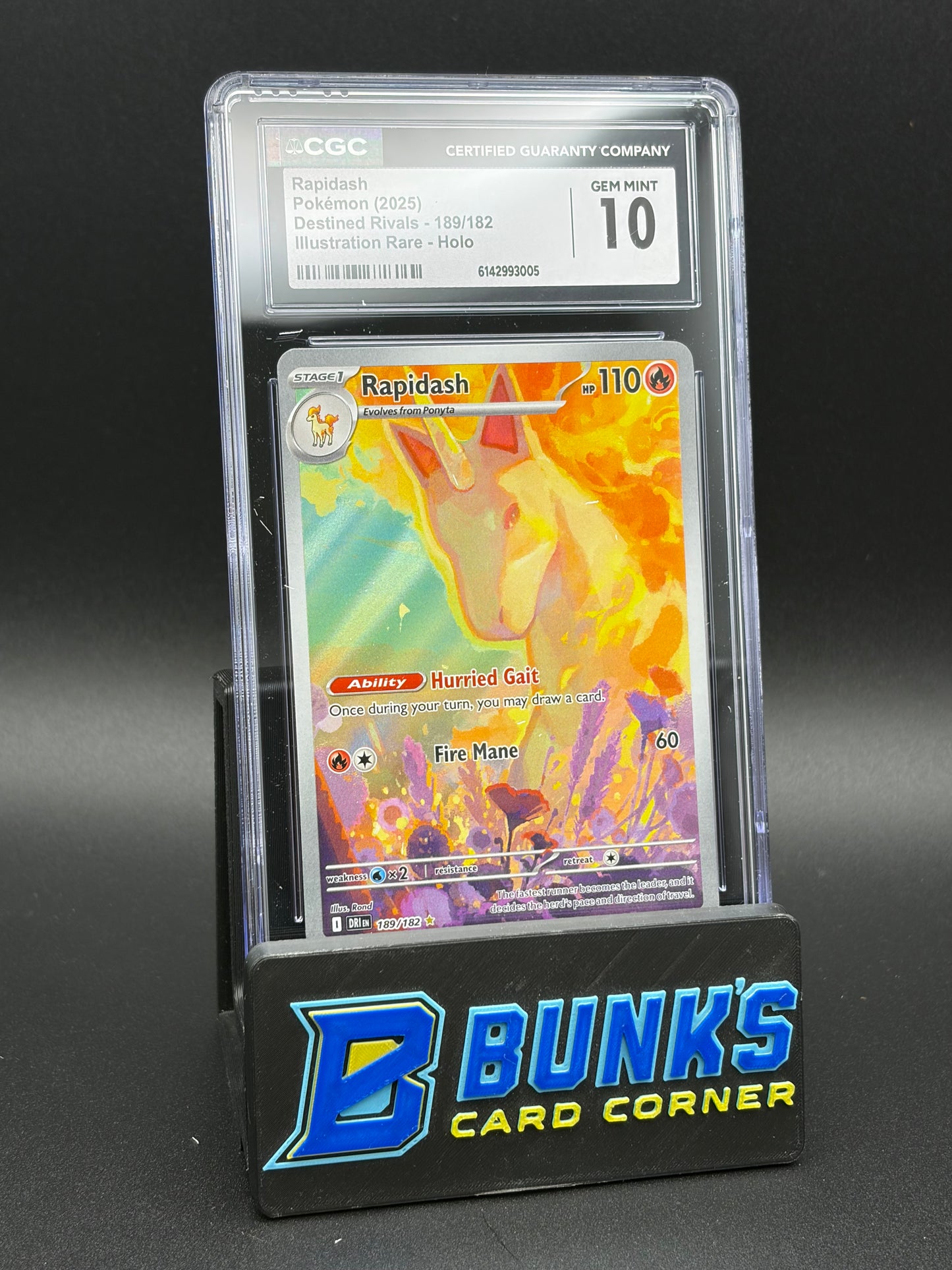 Rapidash Illustration Rare Holo CGC 10