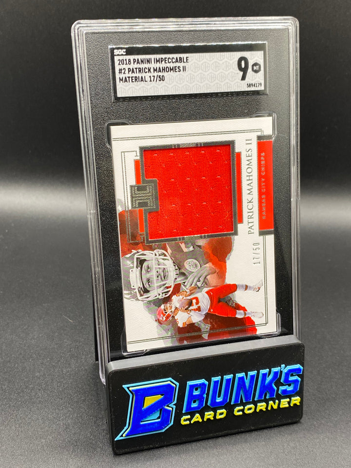2018 Patrick MaHomes II Material 17/50 SGC 9