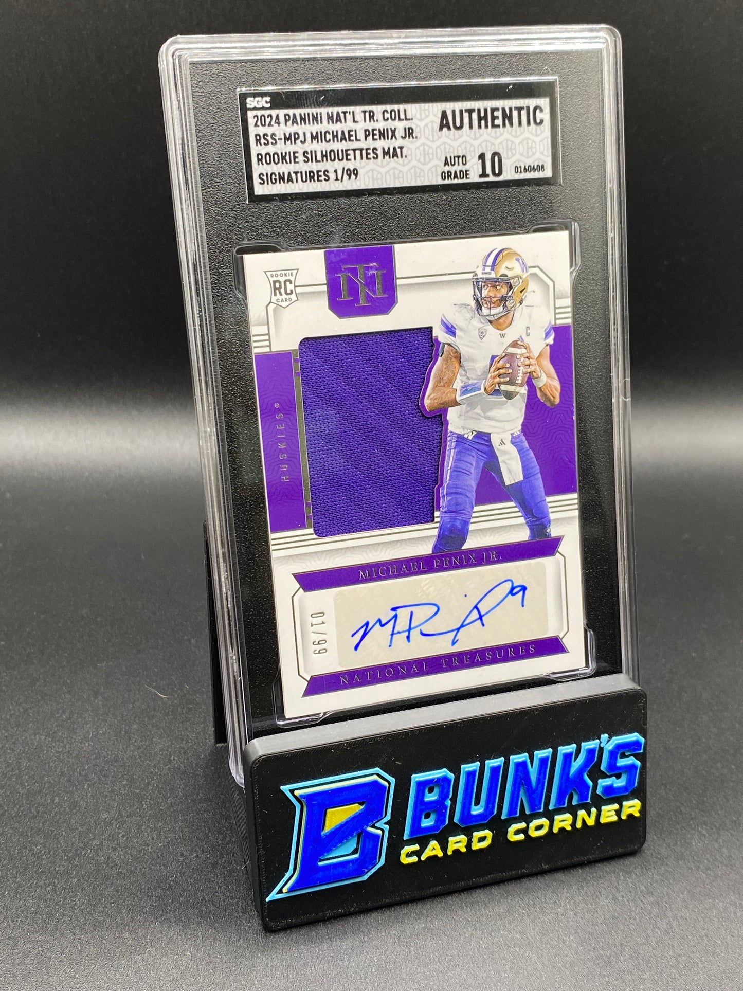 2024 Michael Penix Jr. Rookie Silhouettes Mat. Sig. 1/99 SGC Auto. 10