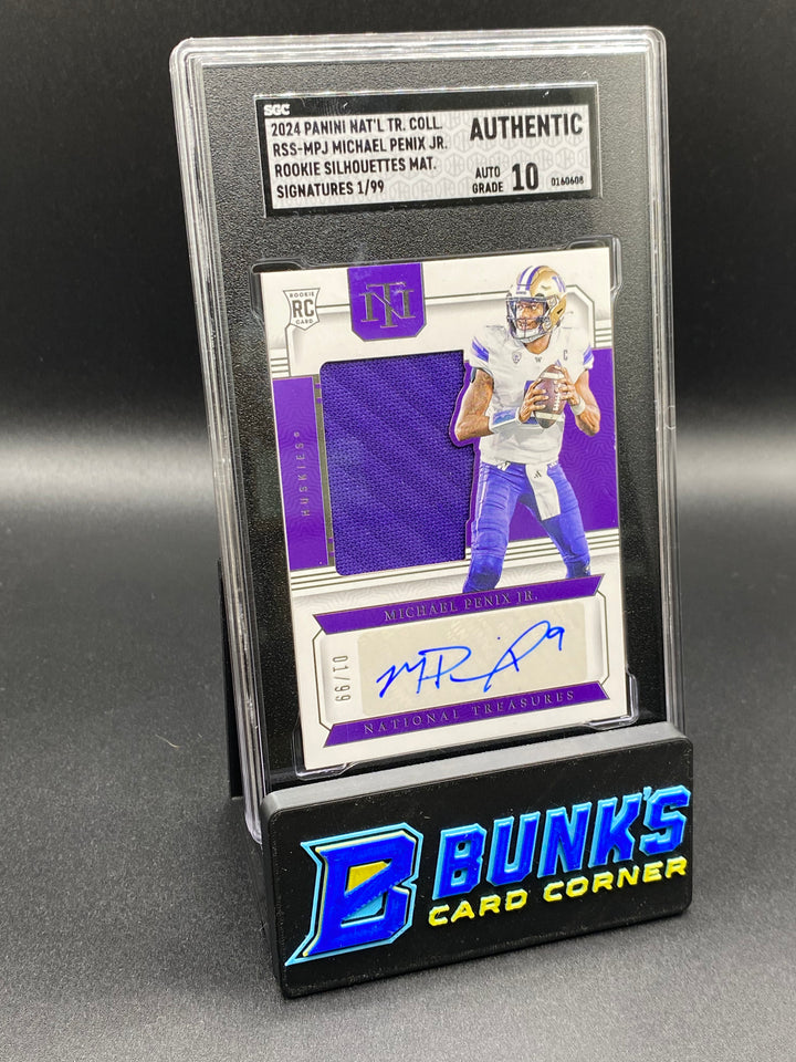 2024 Michael Penix Jr. Rookie Silhouettes Mat. Sig. 1/99 SGC Auto. 10