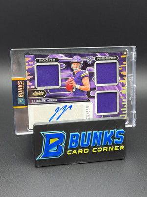 2024 JJ McCarthy Absolute Triple Patch Auto RC 176/399