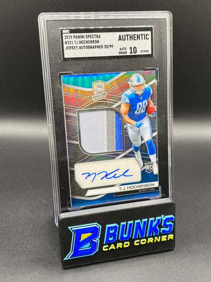 2019 TJ Hockenson Jersey Auto. 20/99 SGC Auto. 10