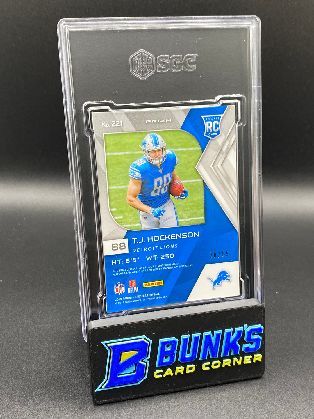 2019 TJ Hockenson Jersey Auto. 20/99 SGC Auto. 10