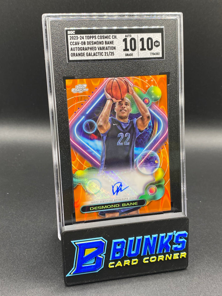 2023-24 Desmond Bane Auto. Variation Orange Galactic 21/25 SGC 10/10