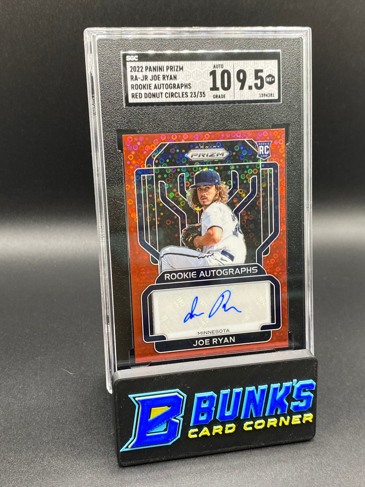 2022 Joe Ryan Rookie Auto. Red Donut Circles 23/35 SGC 10/9.5