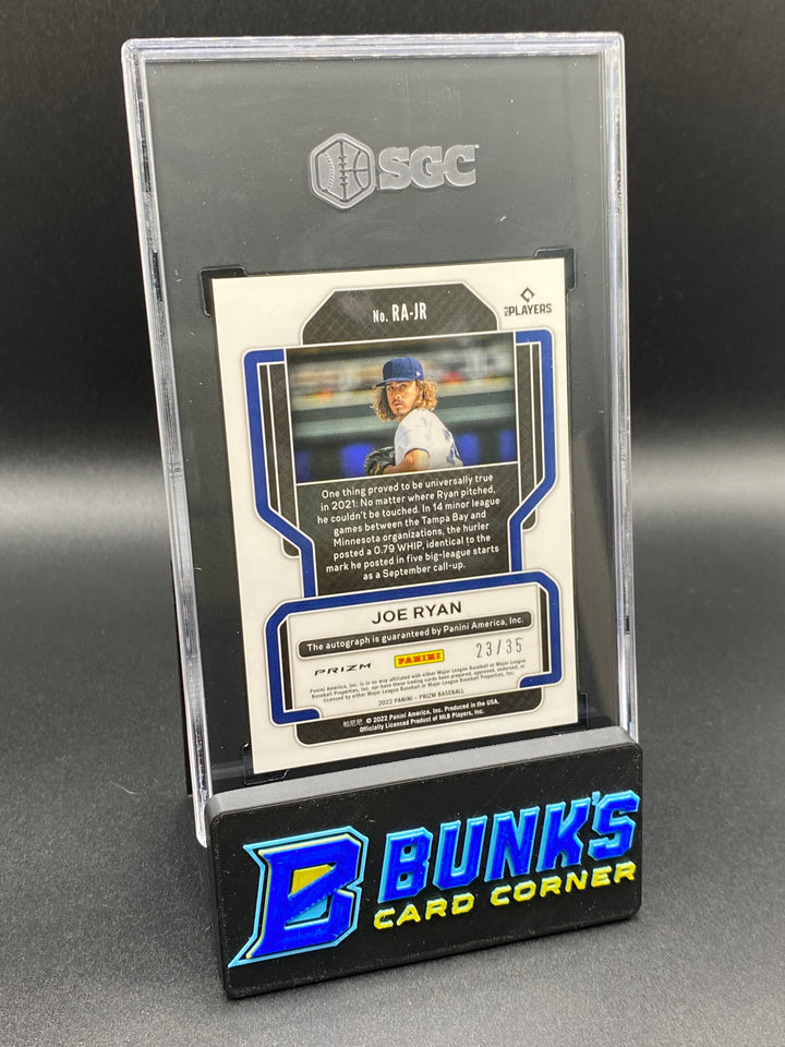 2022 Joe Ryan Rookie Auto. Red Donut Circles 23/35 SGC 10/9.5