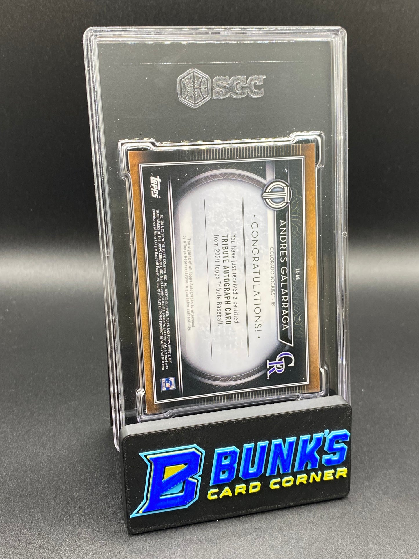 2020 Andres Galarraga Auto. 78/199 SGC 10/9.5
