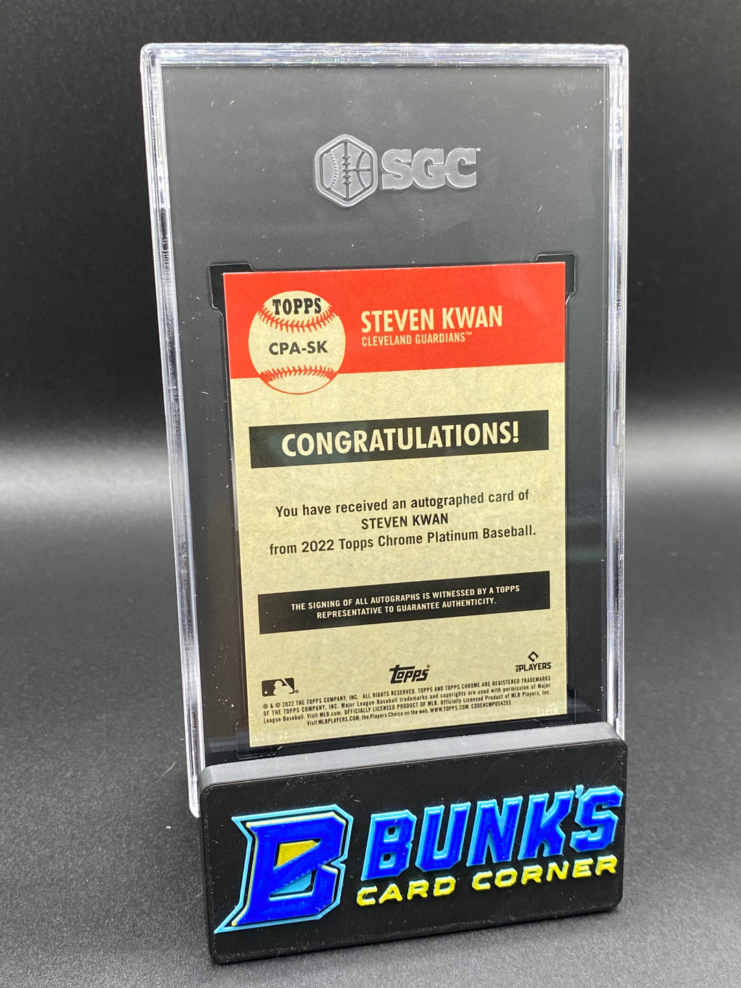 2022 Steven Kwan Platinum Anniversary Auto. SGC 10/9.5