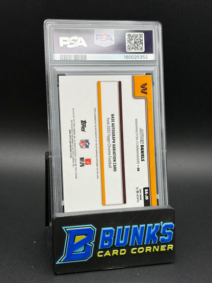 2025 Jayden Daniels Auto White Refractor PSA 9 Auto 10