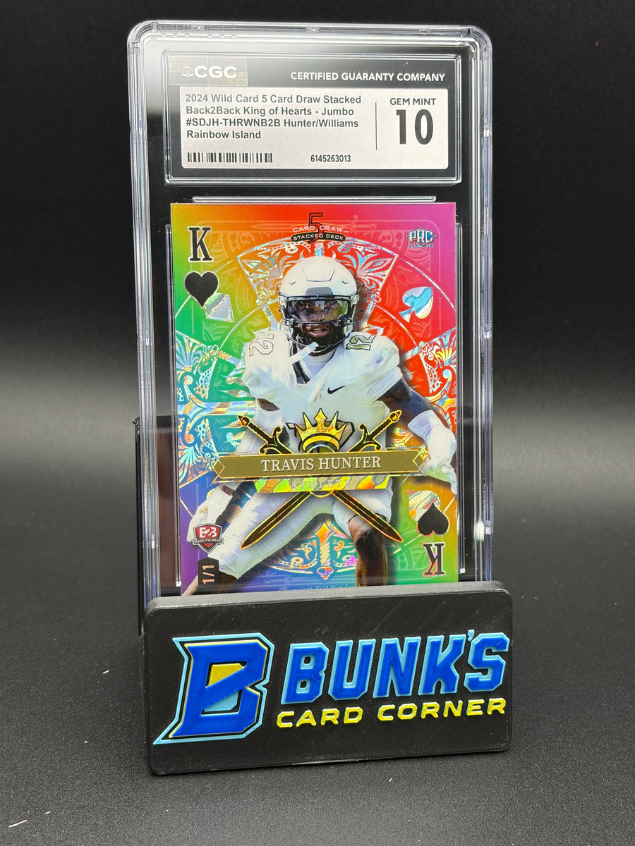 2024 Travis Hunter & Ryan Williams Dual SIded Rainbow Island King of Hearts CGC 10 1/1
