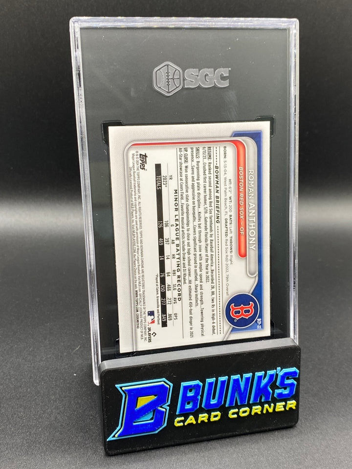 2024 Roman Anthony Chrome Prospect Lunar Glow Ref. SGC 10
