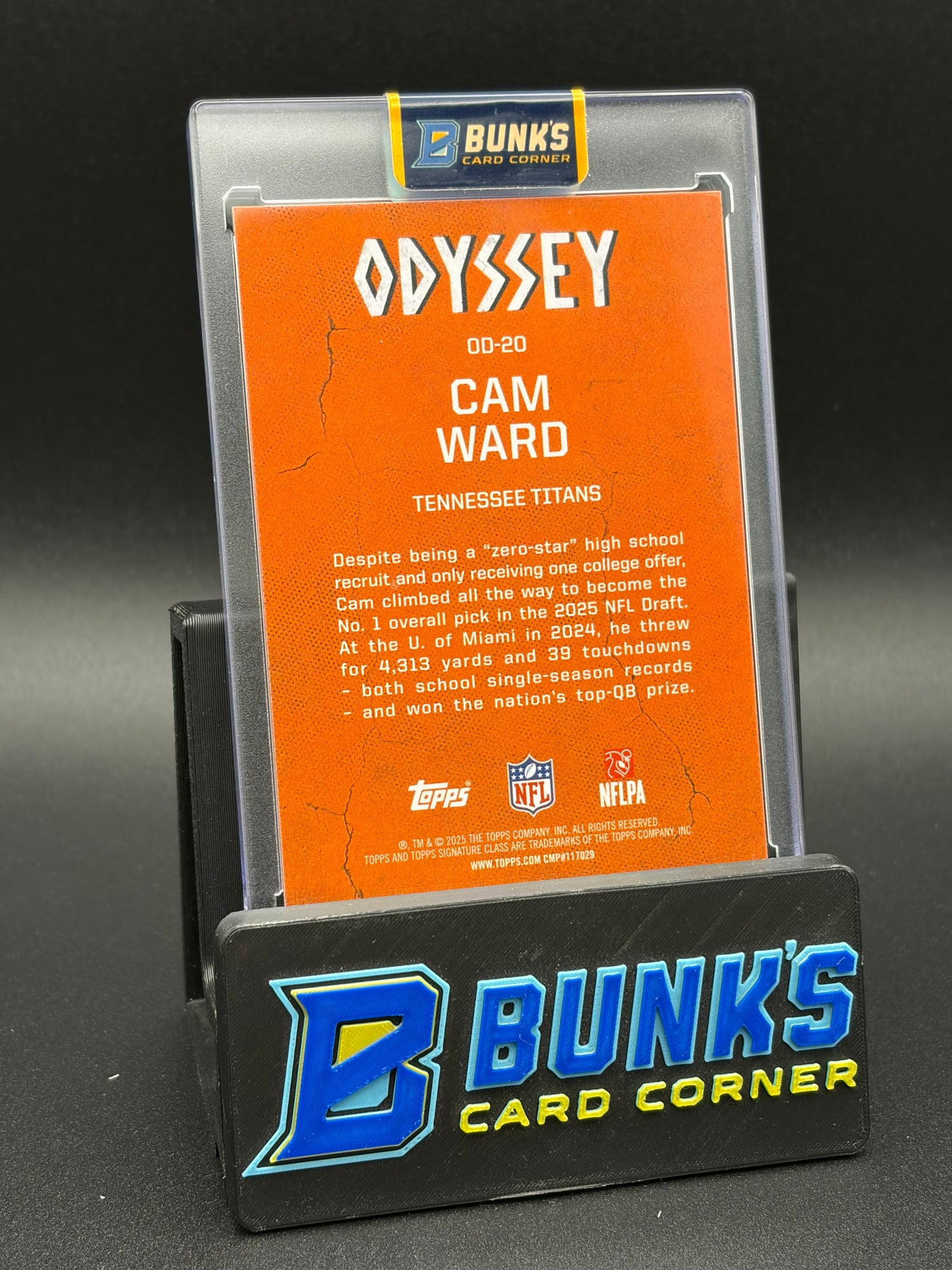 2025 Cam Ward Odyssey Topps Class