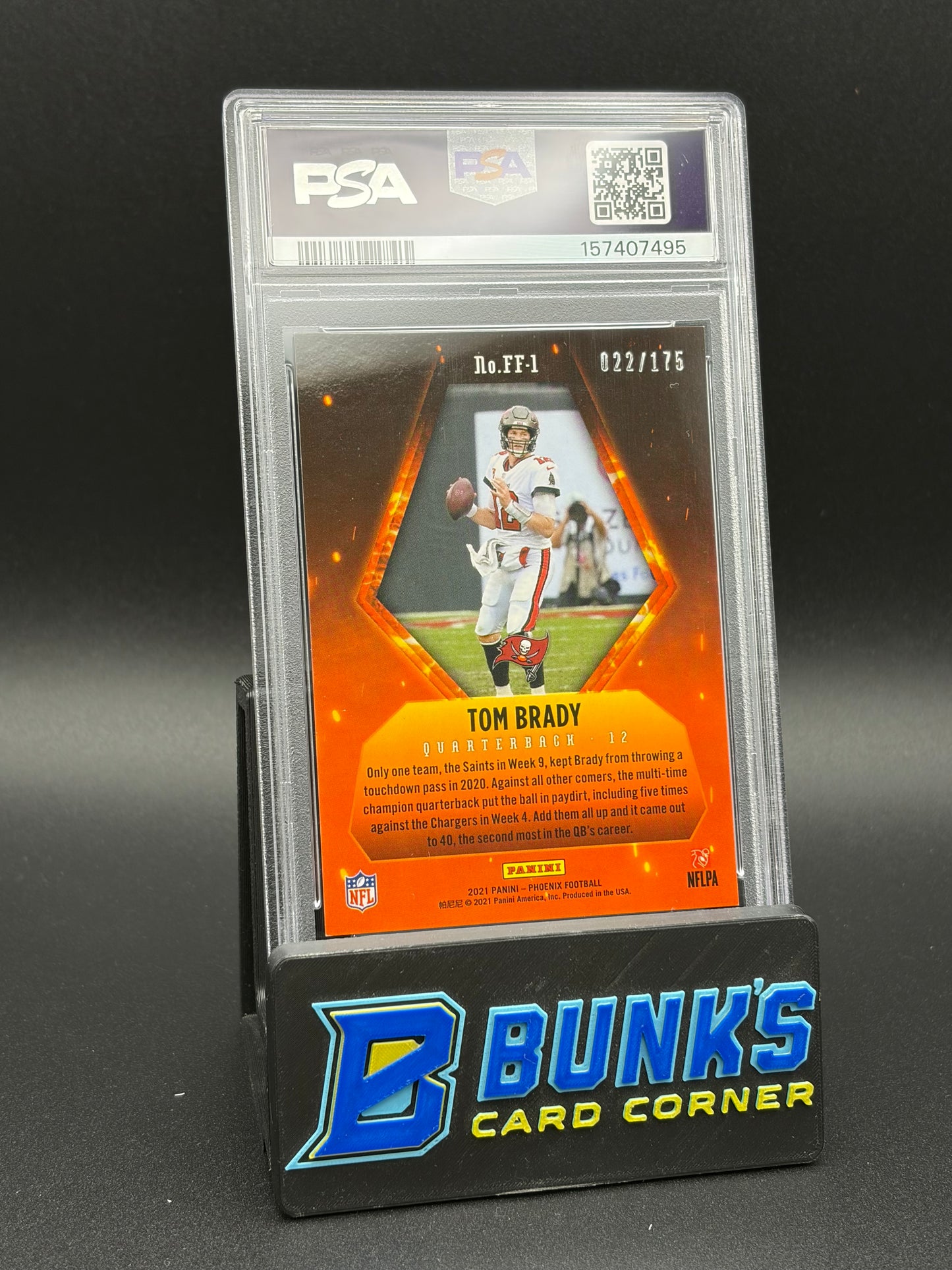 2021 Tom Brady Fire Forged Pink Phoenix PSA 10 22/175