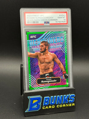 2024 Khabib Nurmagomedov Headliners Green Shimmer Finest PSA 10
