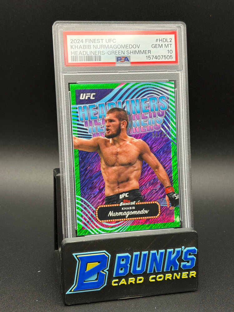 2024 Khabib Nurmagomedov Headliners Green Shimmer Finest PSA 10