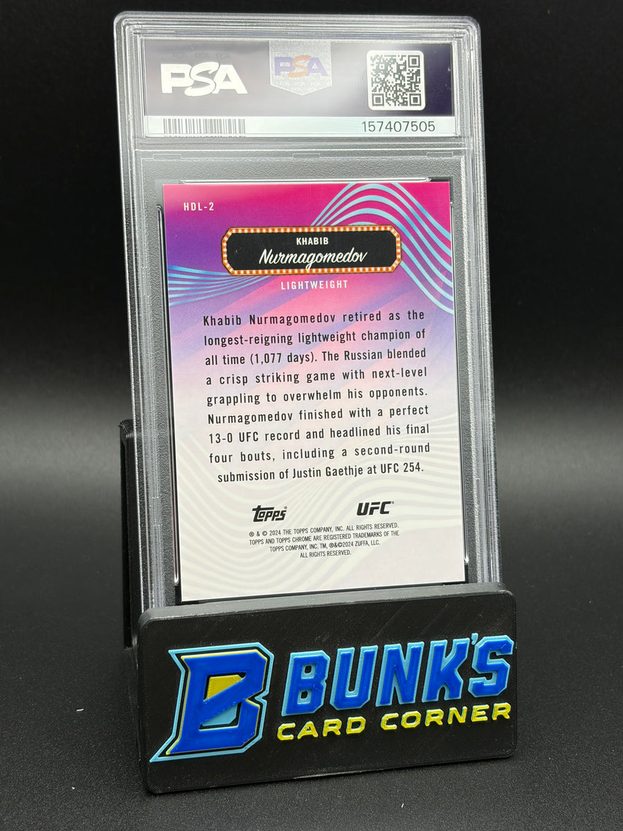 2024 Khabib Nurmagomedov Headliners Green Shimmer Finest PSA 10