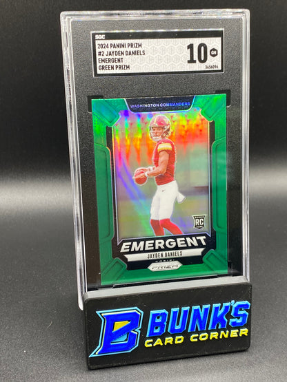 2024 Jayden Daniels Emergent Green Prizm SGC 10