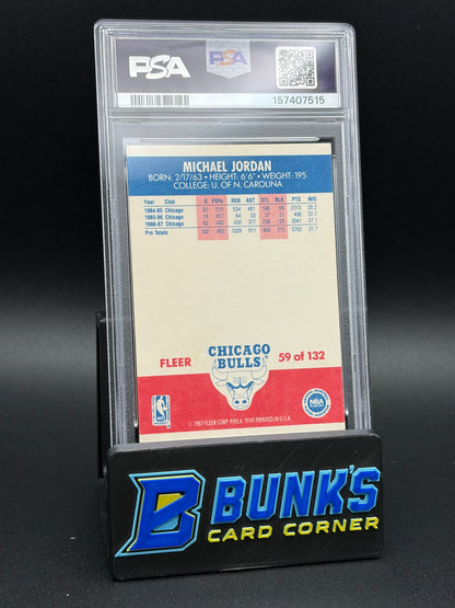 1987 Michael Jordan Fleer PSA 8