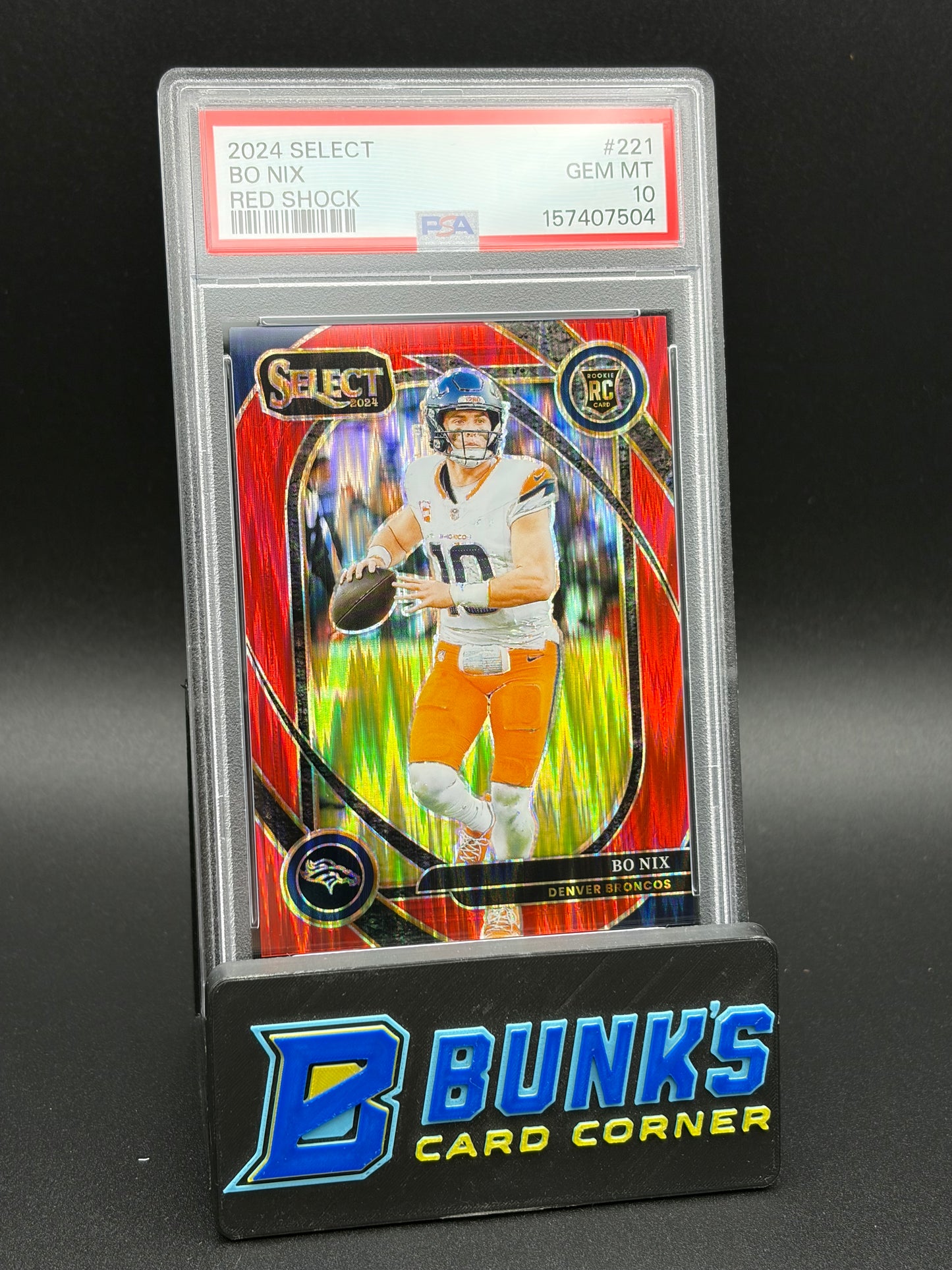 2024 Bo Nix Red Shock Select PSA 10 RC 194/249