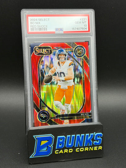 2024 Bo Nix Red Shock Select PSA 10 RC 194/249