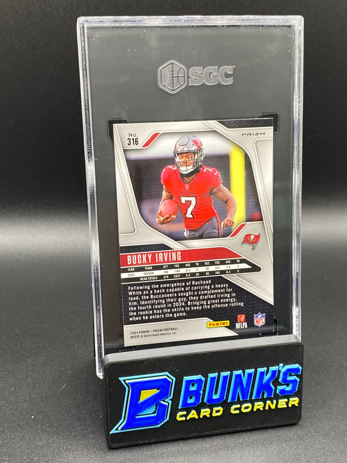 2024 Bucky Irving Green Prizm SGC 10