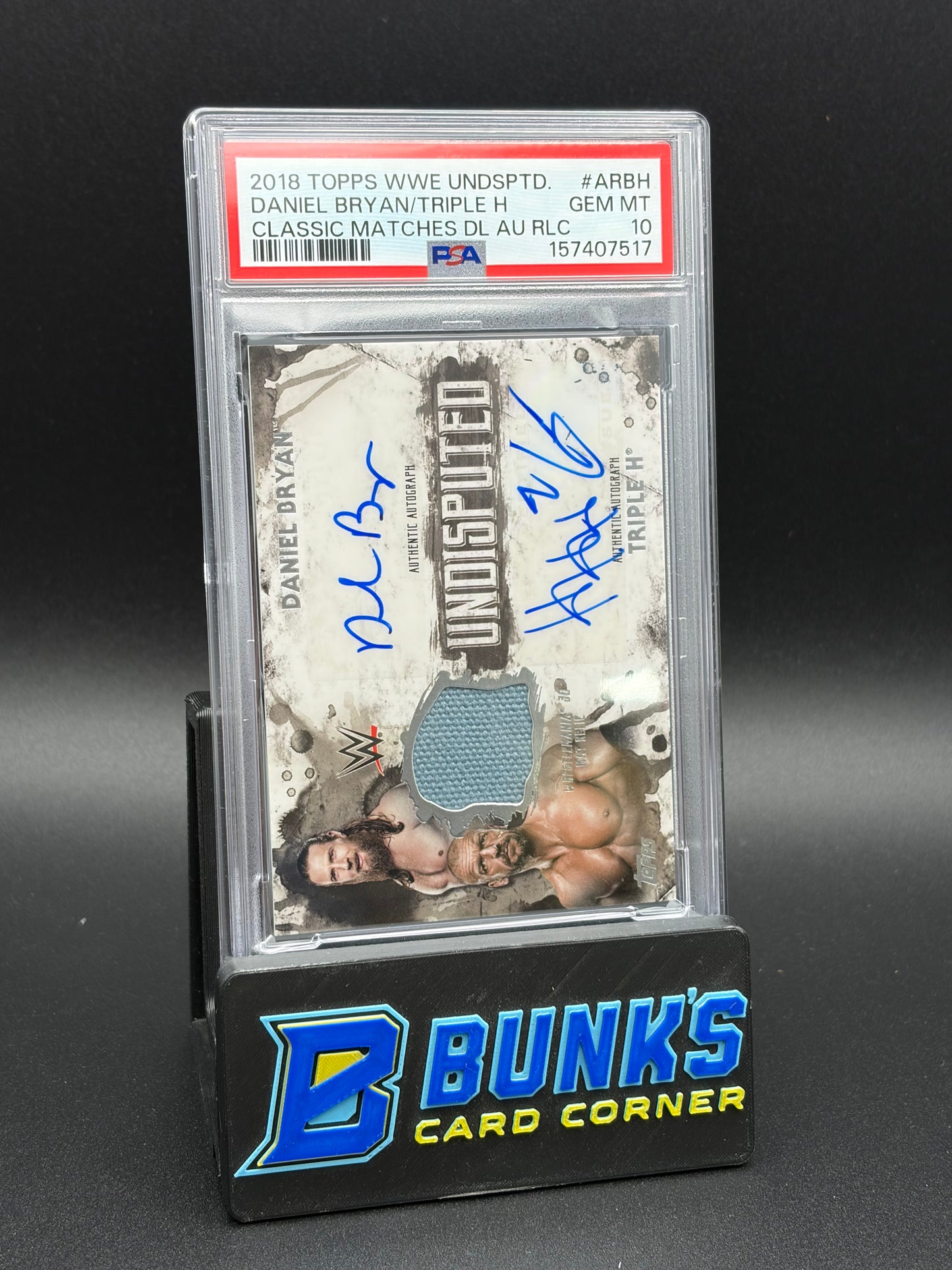 2018 Daniel Bryan & Triple H Classic Matches Au Relic PSA 10