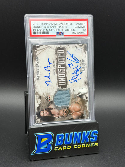 2018 Daniel Bryan & Triple H Classic Matches Au Relic PSA 10