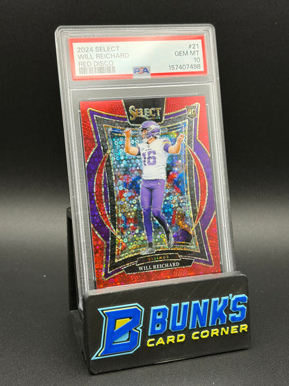 2024 Will Reichard Red Disco Select PSA 10 RC 47/49