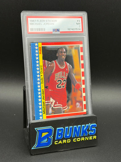 1987 Michael Jordan Fleer Sticker PSA 7
