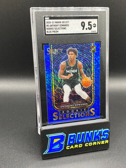 2020-21 Anthony Edwards Rookie Selections Blue Prizm SGC 9.5