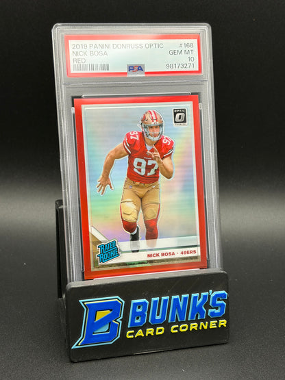 2019 Nick Bosa Red Panini Donruss Optic PSA 10 17/99