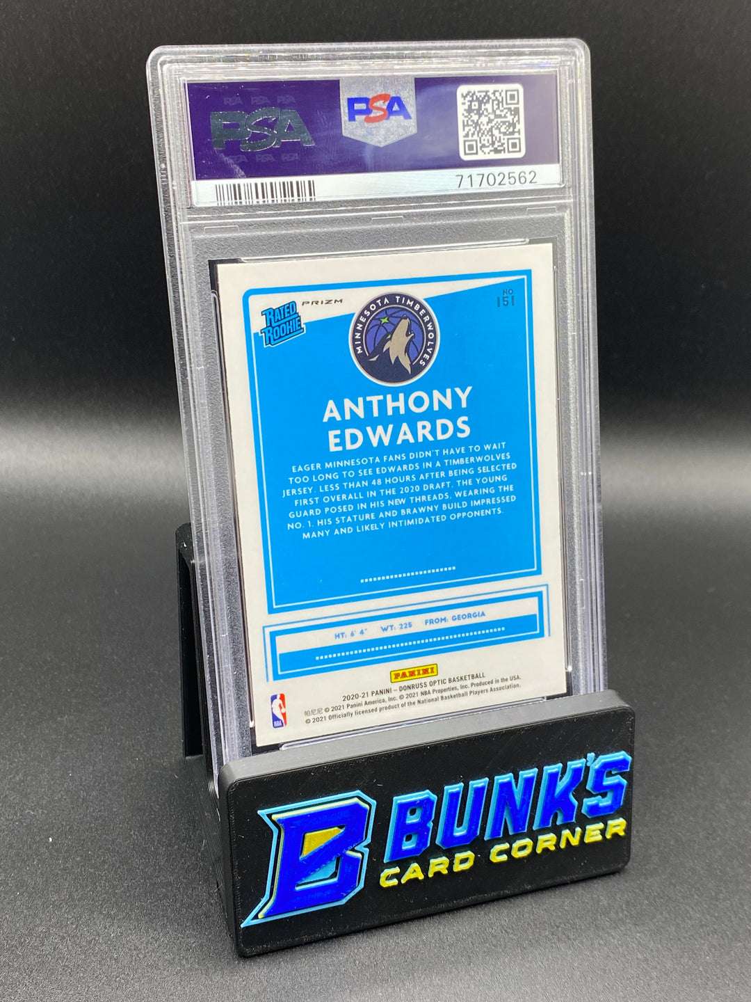 2020 Anthony Edwards Purple PSA 9