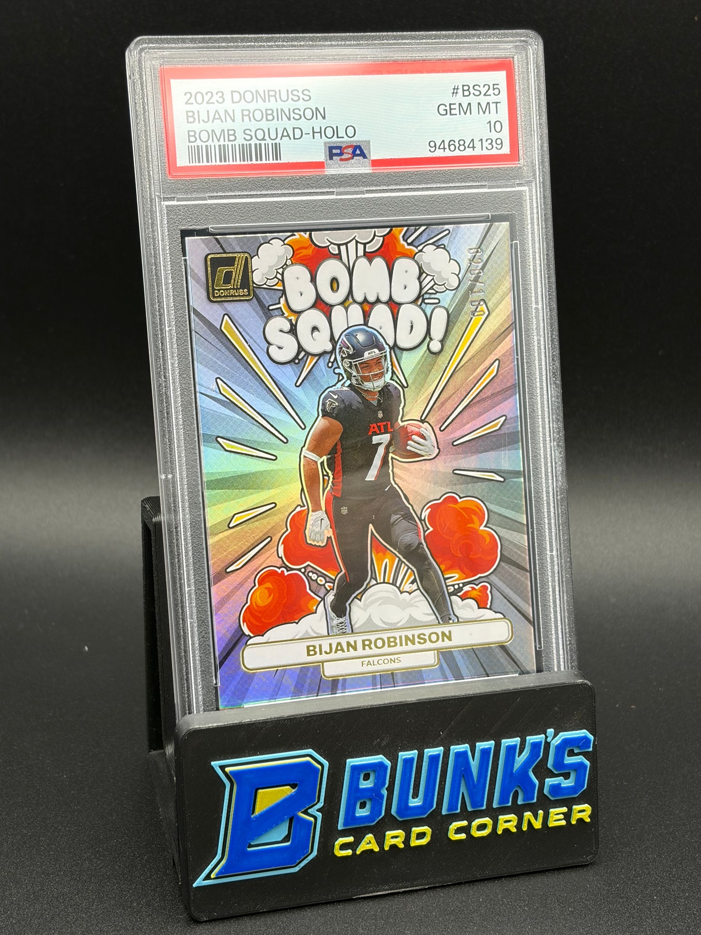 2023 Bijan Robinson Bomb Squad Holo PSA 10 20/100