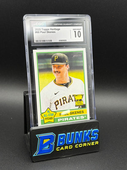 2025 Paul Skenes Topps Heritage CGC 10 Rookie Cup