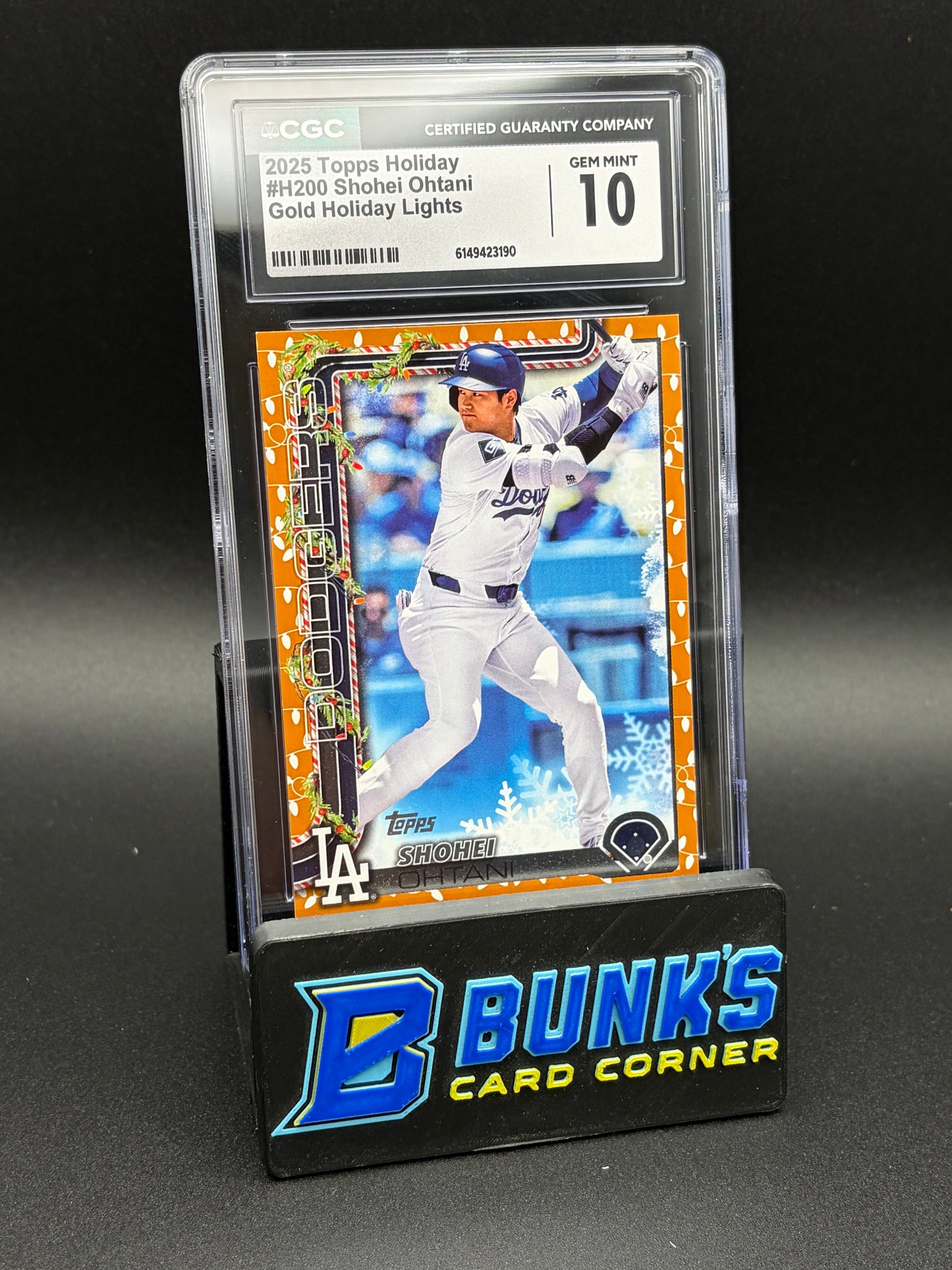 2025 Shohei Ohtani Gold Holiday Lights Topps Holiday CGC 10