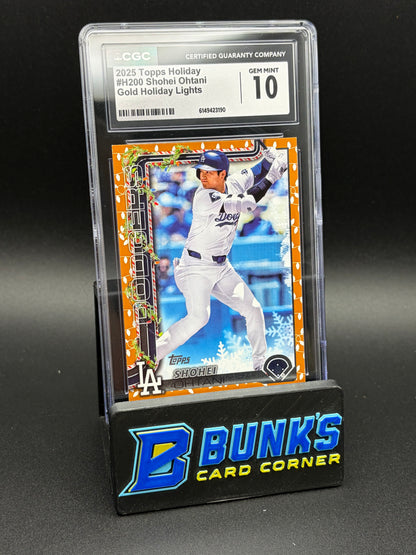 2025 Shohei Ohtani Gold Holiday Lights Topps Holiday CGC 10