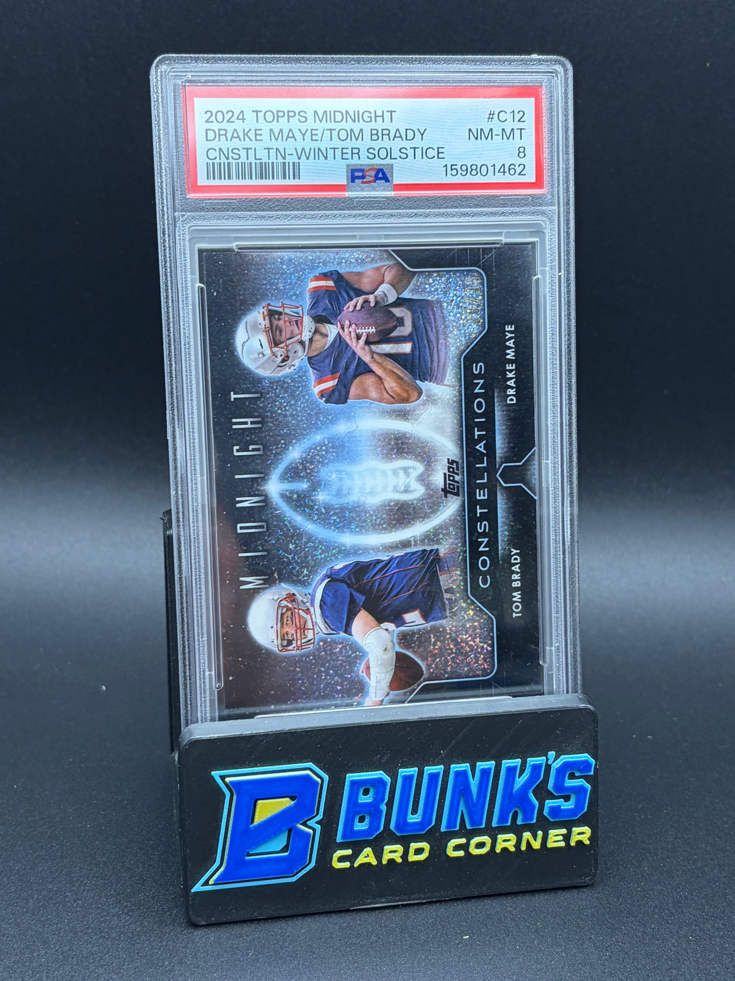 2024 Drake Maye & Tom Brady Winter Solstice PSA 8