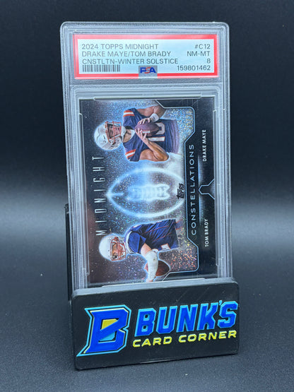 2024 Drake Maye & Tom Brady Winter Solstice PSA 8