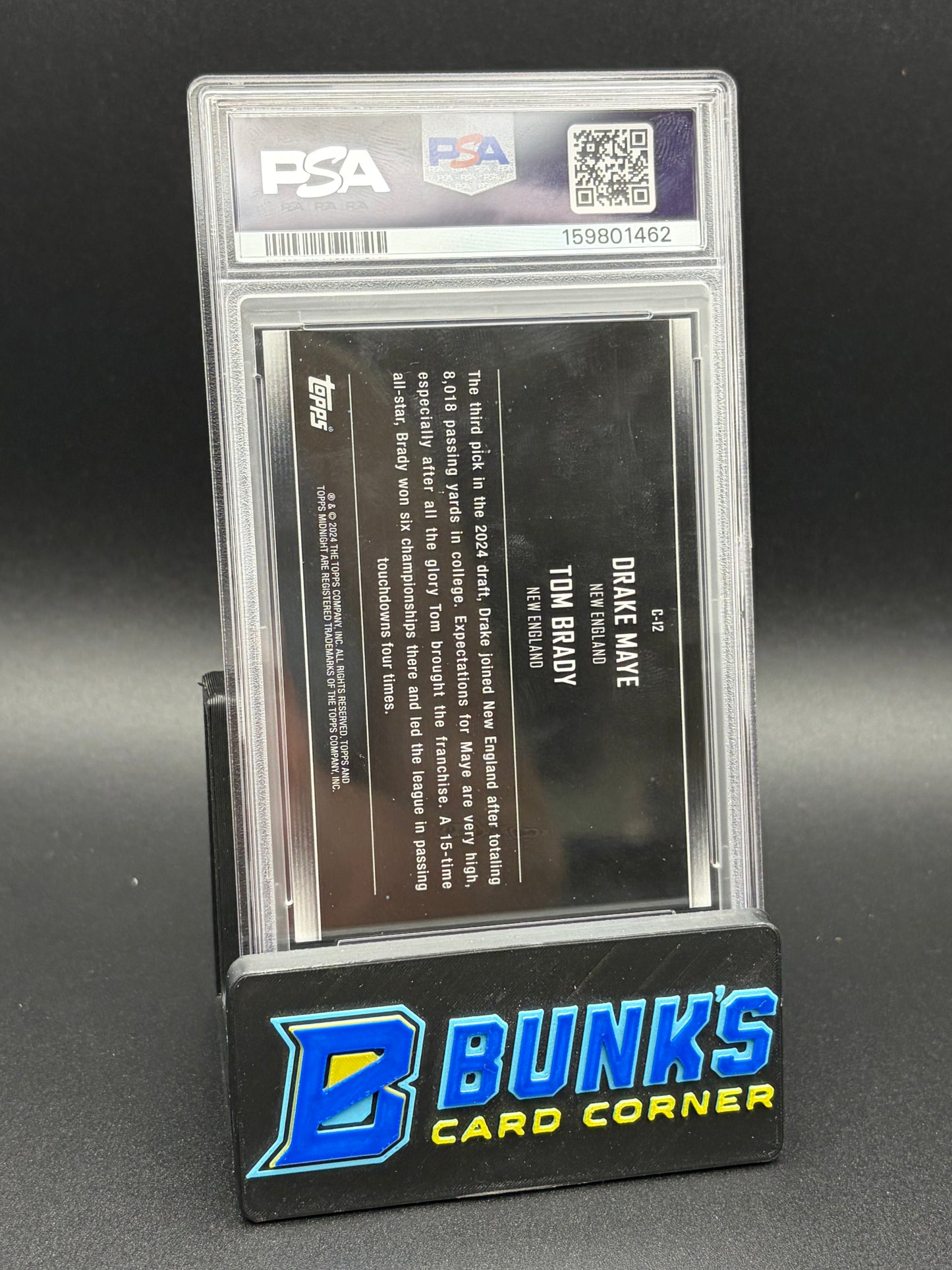 2024 Drake Maye & Tom Brady Winter Solstice PSA 8