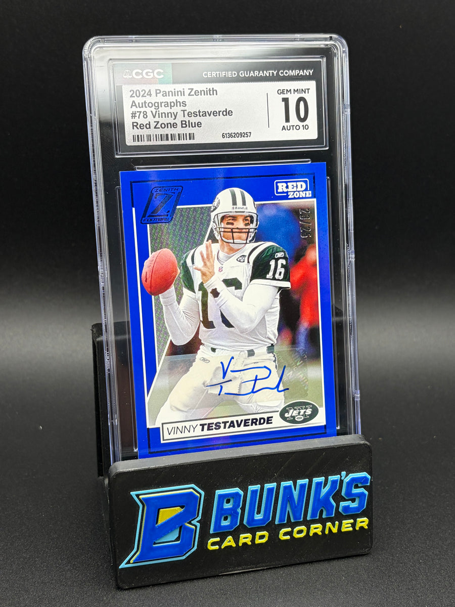 2024 Vinny Testaverde Red Zone Blue Auto Zenith CGC 10 Auto 10 23/25