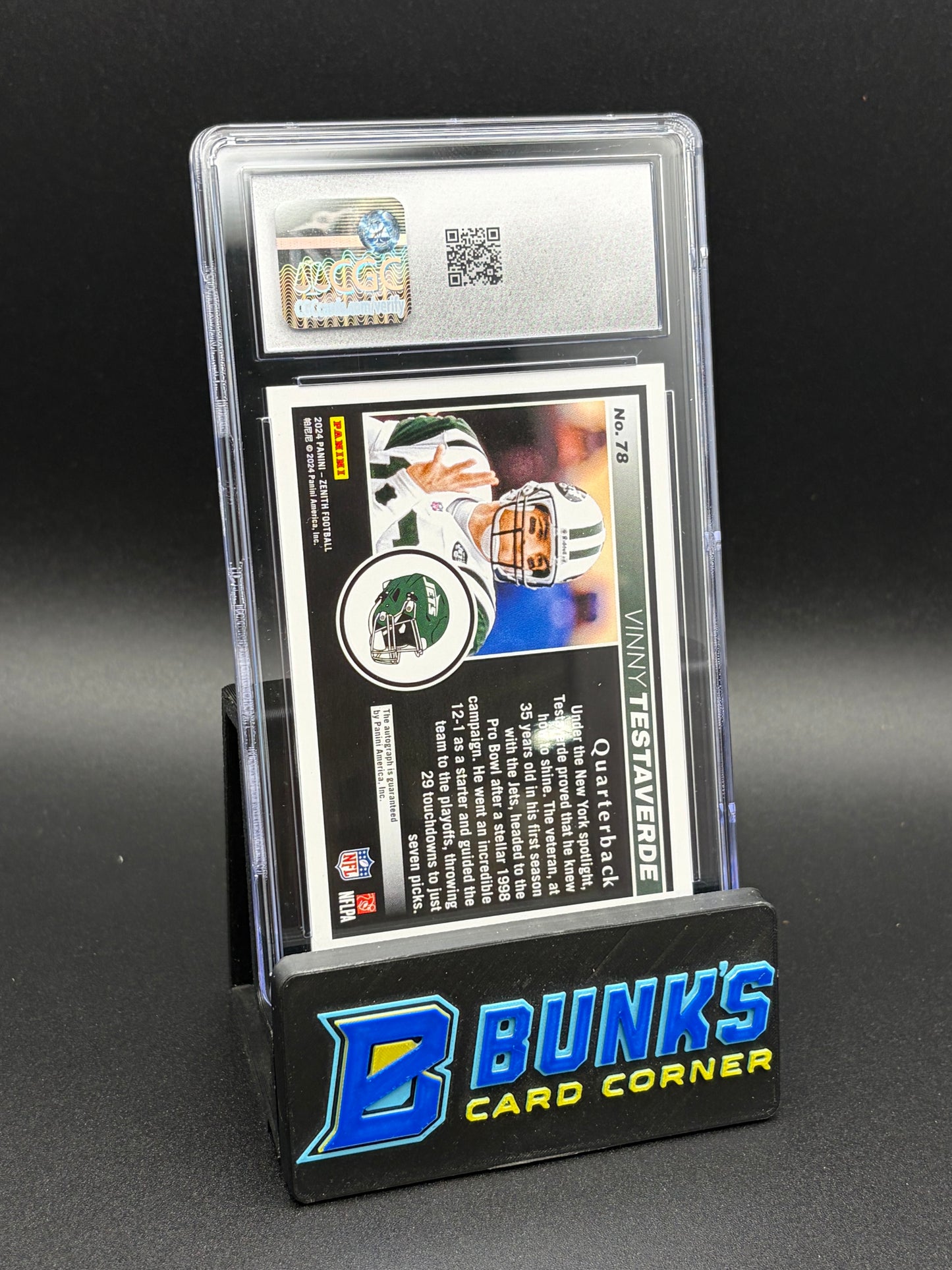 2024 Vinny Testaverde Red Zone Blue Auto Zenith CGC 10 Auto 10 23/25